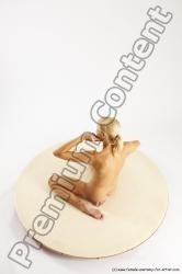 Nude Woman White Kneeling poses - ALL Slim Kneeling poses - on both knees long blond Multi angle poses Pinup