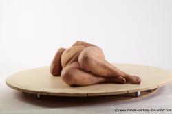 Nude Woman White Laying poses - ALL Overweight Laying poses - on back medium blond Pinup