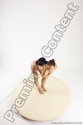 Nude Woman White Standing poses - ALL Athletic long brown Standing poses - simple Multi angle poses Pinup