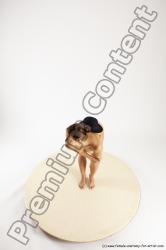 Nude Woman White Standing poses - ALL Athletic long brown Standing poses - simple Multi angle poses Pinup