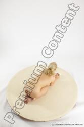 Nude Woman White Kneeling poses - ALL Slim Kneeling poses - on both knees long blond Multi angle poses Pinup