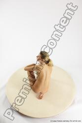 Nude Woman White Kneeling poses - ALL Slim Kneeling poses - on one knee long blond Multi angle poses Pinup