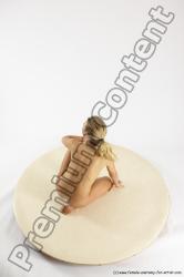 Nude Woman White Kneeling poses - ALL Slim Kneeling poses - on one knee long blond Multi angle poses Pinup