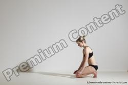 Underwear Gymnastic poses Woman White Slim long blond Dancing Dynamic poses Academic