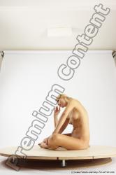 Nude Woman White Sitting poses - ALL Slim long blond Sitting poses - simple Multi angle poses Pinup