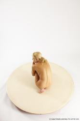 Nude Woman White Kneeling poses - ALL Slim Kneeling poses - on one knee long blond Multi angle poses Pinup