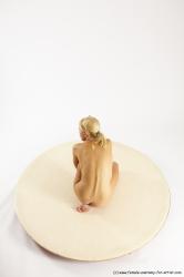 Nude Woman White Kneeling poses - ALL Slim Kneeling poses - on one knee long blond Multi angle poses Pinup