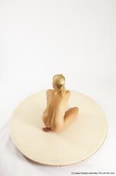 Nude Woman White Kneeling poses - ALL Slim Kneeling poses - on one knee long blond Multi angle poses Pinup