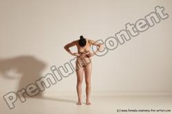 Nude Woman White Slim long brown Dancing Dynamic poses Pinup