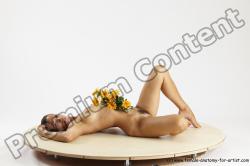 Nude Woman White Kneeling poses - ALL Slim Kneeling poses - on both knees long colored Multi angle poses Pinup