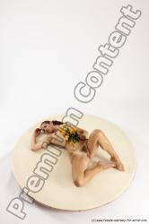 Nude Woman White Kneeling poses - ALL Slim Kneeling poses - on both knees long colored Multi angle poses Pinup