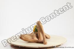 Nude Woman White Kneeling poses - ALL Slim Kneeling poses - on both knees long colored Multi angle poses Pinup