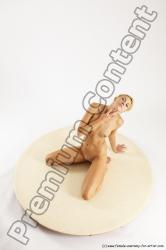 Nude Woman White Sitting poses - ALL Slim long blond Sitting poses - on knees Multi angle poses Pinup