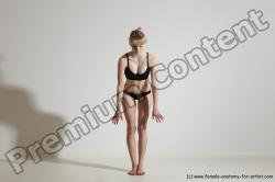 Underwear Gymnastic poses Woman White Moving poses Slim long blond Dynamic poses Academic