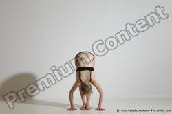 Underwear Gymnastic poses Woman White Moving poses Slim long blond Dynamic poses Academic