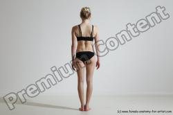 Underwear Gymnastic poses Woman White Moving poses Slim long blond Dynamic poses Academic