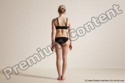 Underwear Gymnastic poses Woman White Moving poses Slim long blond Dynamic poses Academic