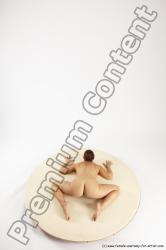 Nude Woman White Laying poses - ALL Athletic Laying poses - on stomach long brown Multi angle poses Pinup