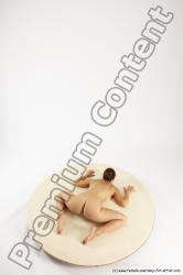 Nude Woman White Laying poses - ALL Athletic Laying poses - on stomach long brown Multi angle poses Pinup