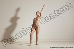 Nude Gymnastic poses Woman White Slim long blond Dancing Dynamic poses Pinup