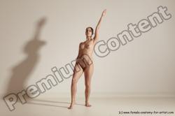 Nude Gymnastic poses Woman White Slim long blond Dancing Dynamic poses Pinup