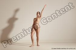 Nude Gymnastic poses Woman White Slim long blond Dancing Dynamic poses Pinup