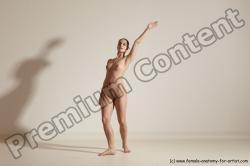 Nude Gymnastic poses Woman White Slim long blond Dancing Dynamic poses Pinup