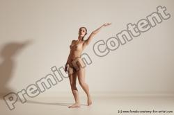 Nude Gymnastic poses Woman White Slim long blond Dancing Dynamic poses Pinup