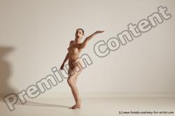 Nude Gymnastic poses Woman White Slim long blond Dancing Dynamic poses Pinup