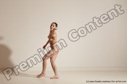 Nude Gymnastic poses Woman White Slim long blond Dancing Dynamic poses Pinup