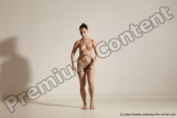 Nude Woman White Slim long black Dancing Dynamic poses Pinup