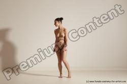 Nude Woman White Slim long black Dancing Dynamic poses Pinup