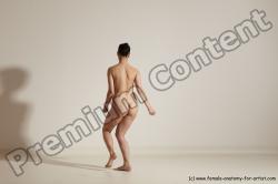 Nude Woman White Slim long black Dancing Dynamic poses Pinup