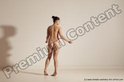 Nude Woman White Slim long black Dancing Dynamic poses Pinup