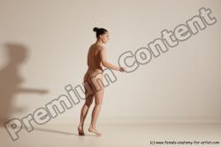 Nude Woman White Slim long black Dancing Dynamic poses Pinup