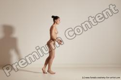 Nude Woman White Slim long black Dancing Dynamic poses Pinup