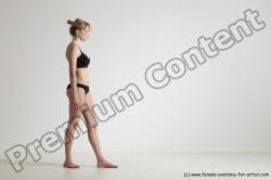 Underwear Gymnastic poses Woman White Moving poses Slim long blond Dynamic poses Academic