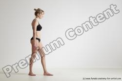 Underwear Gymnastic poses Woman White Moving poses Slim long blond Dynamic poses Academic