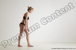 Underwear Gymnastic poses Woman White Moving poses Slim long blond Dynamic poses Academic