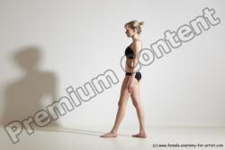 Underwear Gymnastic poses Woman White Moving poses Slim long blond Dynamic poses Academic