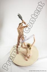 Nude Woman - Woman White Standing poses - ALL Slim long blond Fighting with axe Standing poses - simple Multi angle poses Pinup