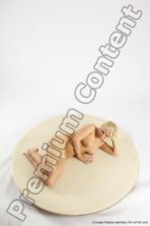 Nude Woman White Laying poses - ALL Slim Laying poses - on side long blond Multi angle poses Pinup