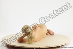 Nude Woman White Laying poses - ALL Slim Laying poses - on side long blond Multi angle poses Pinup