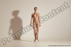 Nude Woman White Slim long black Dancing Dynamic poses Pinup