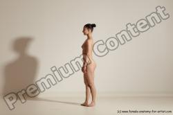 Nude Woman White Slim long black Dancing Dynamic poses Pinup