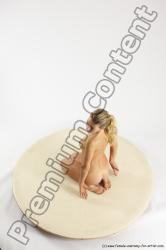 Nude Woman White Sitting poses - ALL Slim long blond Sitting poses - on knees Multi angle poses Pinup