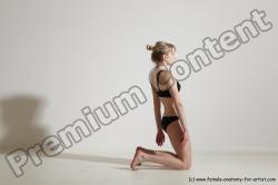 Underwear Gymnastic poses Woman White Moving poses Slim long blond Dynamic poses Academic