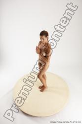 Nude Woman White Standing poses - ALL Slim long colored Standing poses - simple Multi angle poses Pinup