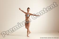 Swimsuit Woman White Slim long brown Dancing Dynamic poses Academic