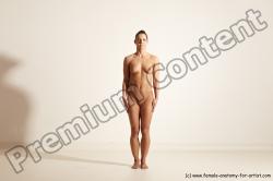 Nude Woman White Athletic medium brown Dancing Dynamic poses Pinup